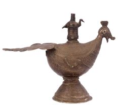Brass Handmade Peacock Oil Lamp