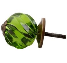 Olive Green Interior Cut Glass Cabinet Knob Online