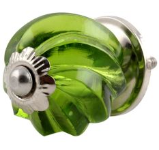 Olive Green Interior Cut Glass Cabinet Knob Online