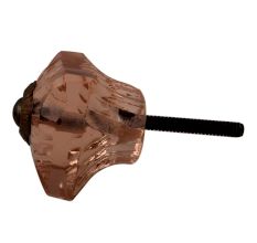 Pink Glass Square Cut Cabinet Knob Online