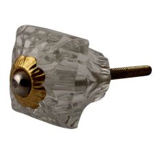Clear Glass Square Cut Drawer Knob Online
