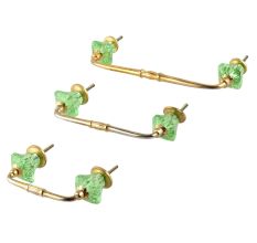 Green Glass Square Cut Bridge Handle