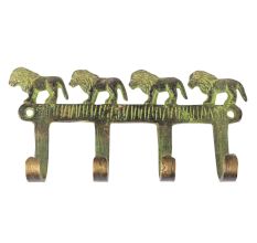 Lion Design 4 BrassÂ Hooks