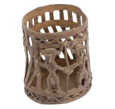 Brass Tribal Design Rustic Metal Candle Holder