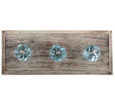 Water Interior Cut Glass Wooden Hooks