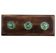 Mint Interior Cut Glass Wooden Hooks