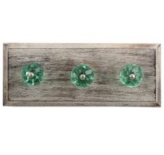 Mint Interior Cut Glass Wooden Hooks