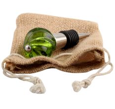 Olive Green Interior Glass Cut Wine Stopper