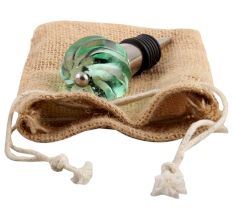 Mint Interior Glass Cut Wine Stopper