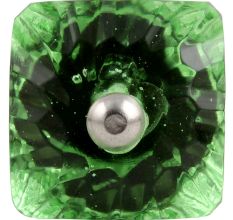 Green Glass Square Cut Wine Stopper