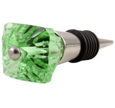 Green Glass Square Cut Wine Stopper