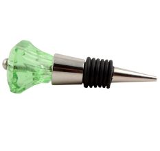 Green Glass Square Cut Wine Stopper