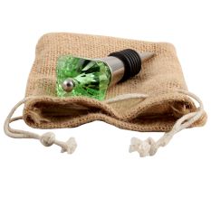 Green Glass Square Cut Wine Stopper
