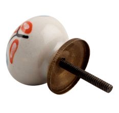 Orange Leaf Flower Ceramic Cabinet Knob Online