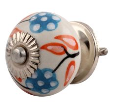 Orange Leaf Flower Ceramic Cabinet Knob Online