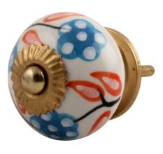 Orange Leaf Flower Ceramic Cabinet Knob Online