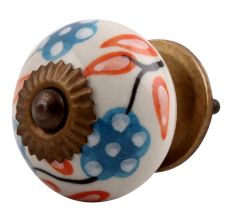 Orange Leaf Flower Ceramic Cabinet Knob Online