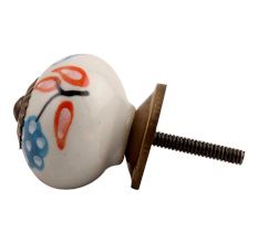 Orange Leaf Flower Ceramic Cabinet Knob Online