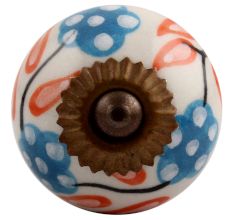 Orange Leaf Flower Ceramic Cabinet Knob Online
