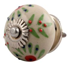 Pea Green Leaf Flower Ceramic Cabinet Knob Online