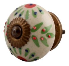 Pea Green Leaf Flower Ceramic Cabinet Knob Online
