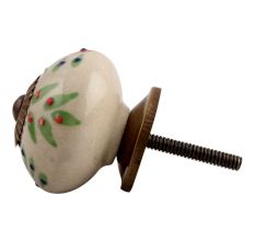 Pea Green Leaf Flower Ceramic Cabinet Knob Online