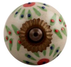 Pea Green Leaf Flower Ceramic Cabinet Knob Online