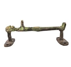 Antique Brass Tribal Man Figurine Design Door Handle