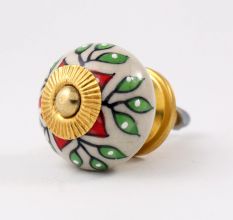 Red Poinsettia Flower Ceramic Drawer Knob Online