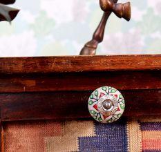 Red Poinsettia Flower Ceramic Drawer Knob Online