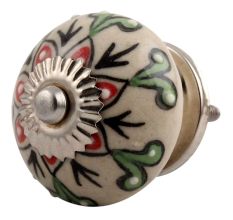 Red Leaf Flower Ceramic Dresser Knob Online