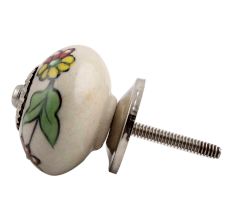 Pea Green Leaf Flower Ceramic Cabinet Knob Online