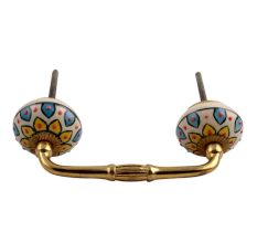 Yellow Sunflower Flower Ceramic Bridge Handle