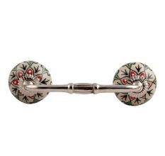 Red Leaf Flower Ceramic Bridge Handle