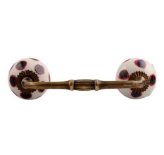 Navy Blue Dot Ceramic Bridge Handle