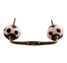Navy Blue Dot Ceramic Bridge Handle
