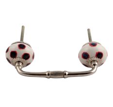 Navy Blue Dot Ceramic Bridge Handle