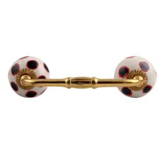 Navy Blue Dot Ceramic Bridge Handle