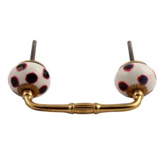 Navy Blue Dot Ceramic Bridge Handle