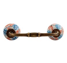 Orange Leaf Flower Ceramic Bridge Handle
