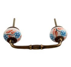 Orange Leaf Flower Ceramic Bridge Handle