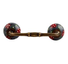 Pea Green Leaf Flower Ceramic Bridge Handle
