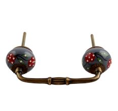 Pea Green Leaf Flower Ceramic Bridge Handle