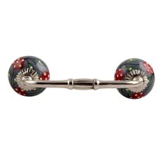 Pea Green Leaf Flower Ceramic Bridge Handle