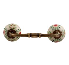 Pea Green Leaf Flower Ceramic Bridge Handle