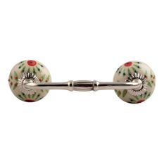 Pea Green Leaf Flower Ceramic Bridge Handle