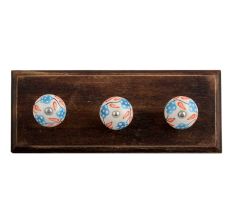 Orange Leaf Flower Ceramic Wooden Hooks