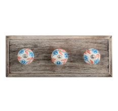 Orange Leaf Flower Ceramic Wooden Hooks