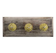 Yellow Ceramic Wooden Hooks