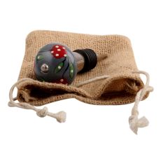 Pea Green Leaf Flower Ceramic Wine Stopper